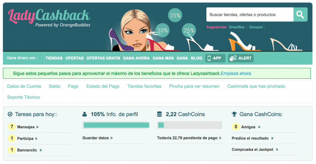 Ladycashback ganar dinero en internet haciendo clic en mails